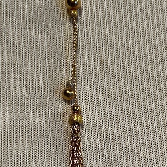 Elegant 18k Gold Tassel Necklace from Italy - Picture 3 of 6